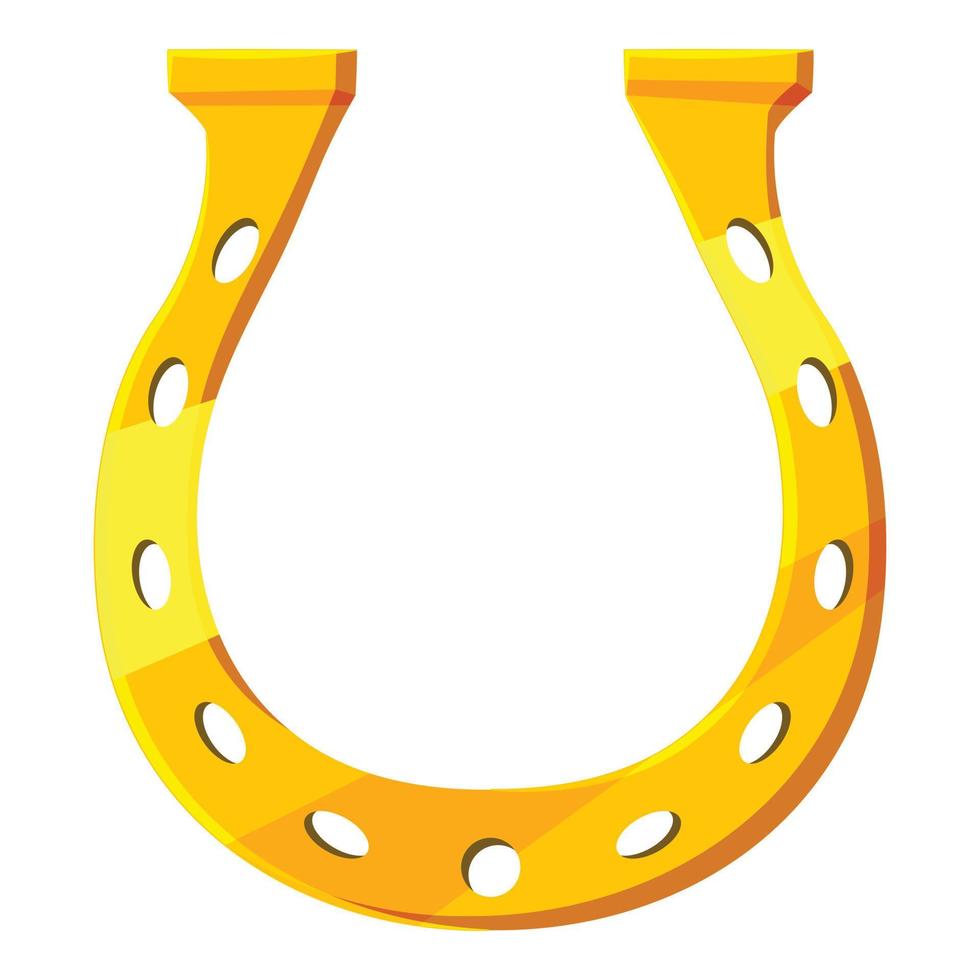 gyllene hästsko ikon, tecknad serie stil vektor