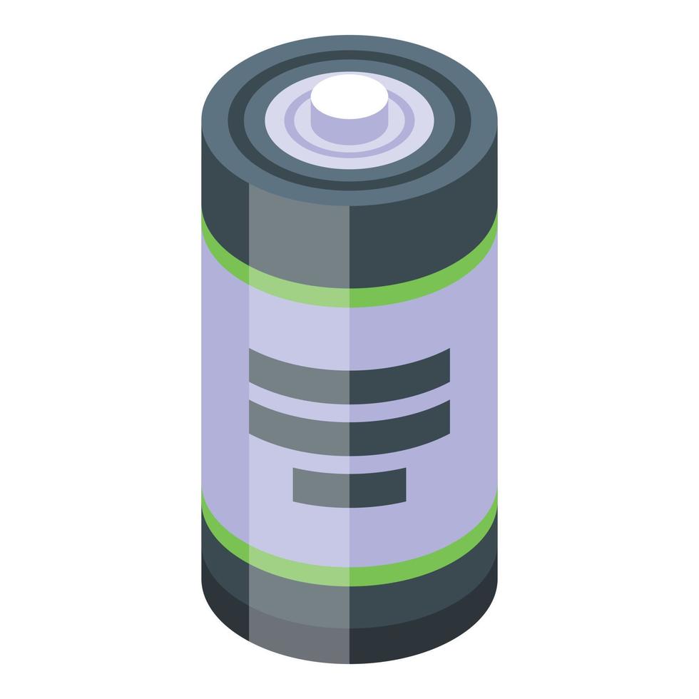 isometrischer vektor des alkalischen batteriesymbols. Stromladung