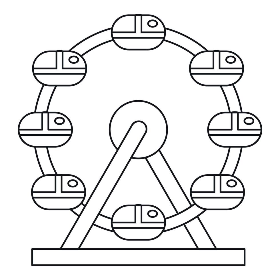 Riesenrad-Symbol, Umrissstil vektor