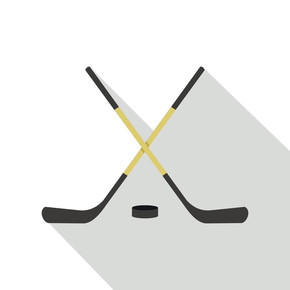 korsade hockey pinnar ikon, platt stil vektor