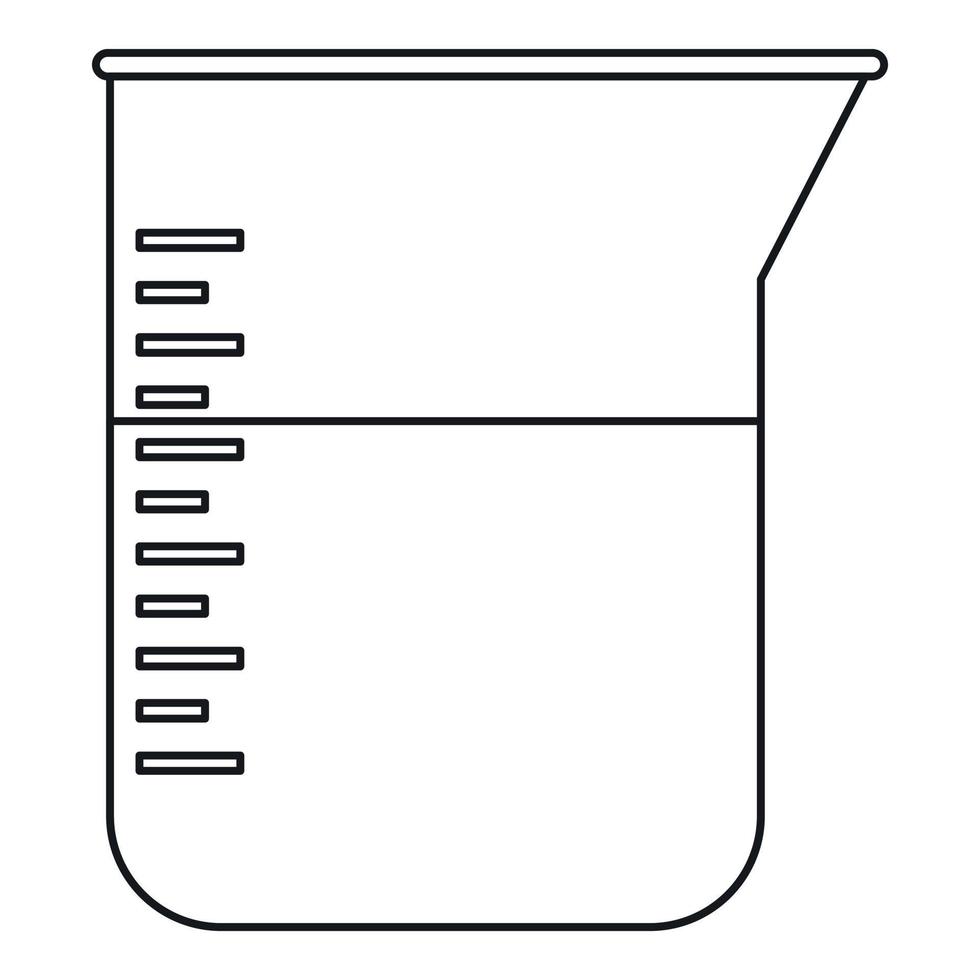 Küchenmessbecher-Symbol, Umrissstil vektor
