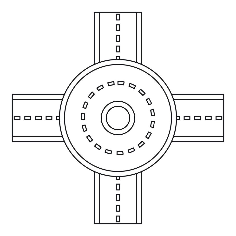 Straßenkreuzungssymbol, Umrissstil vektor