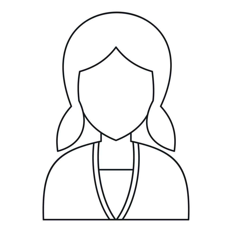 kvinnor avatar ikon, översikt stil vektor