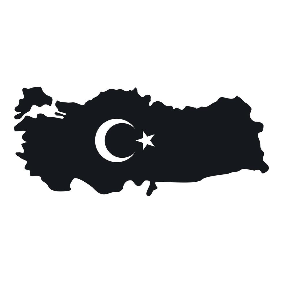 karte der türkei mit nationalflaggensymbolen symbol vektor