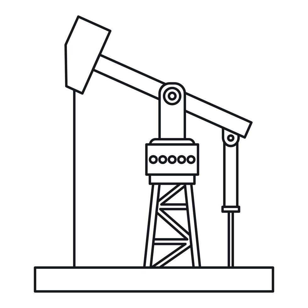 olja pumpjack ikon, översikt stil vektor