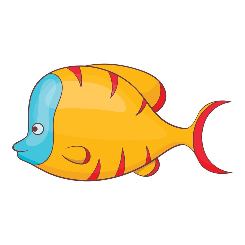 orange fisk ikon, tecknad serie stil vektor