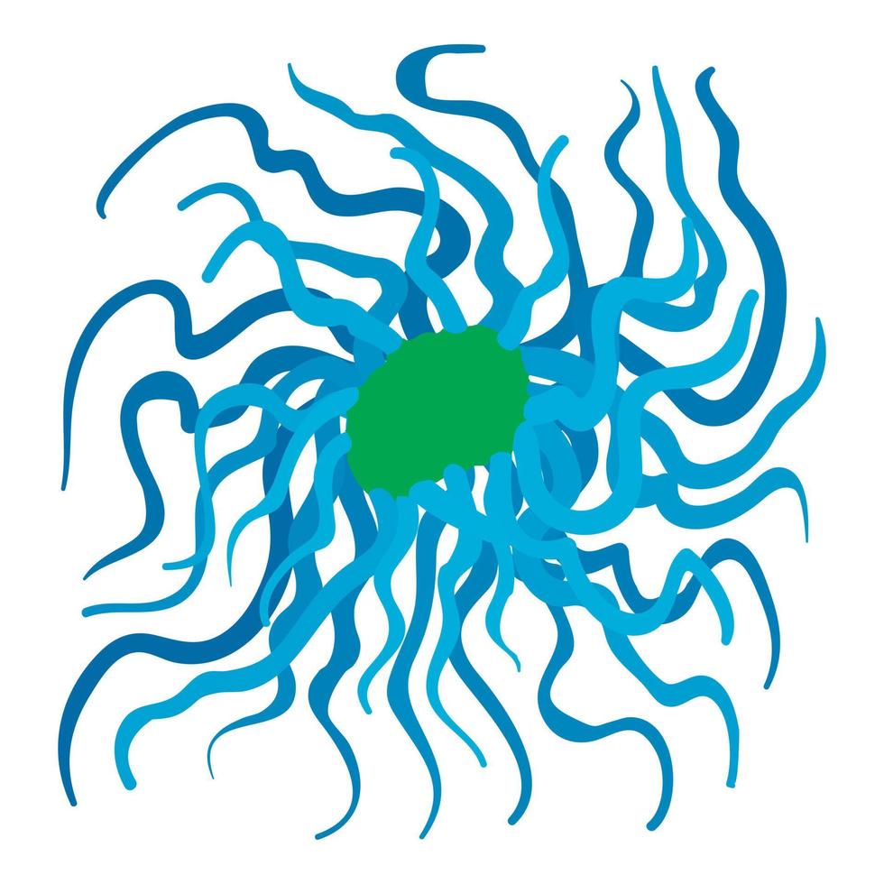 runda cell virus ikon, tecknad serie stil vektor