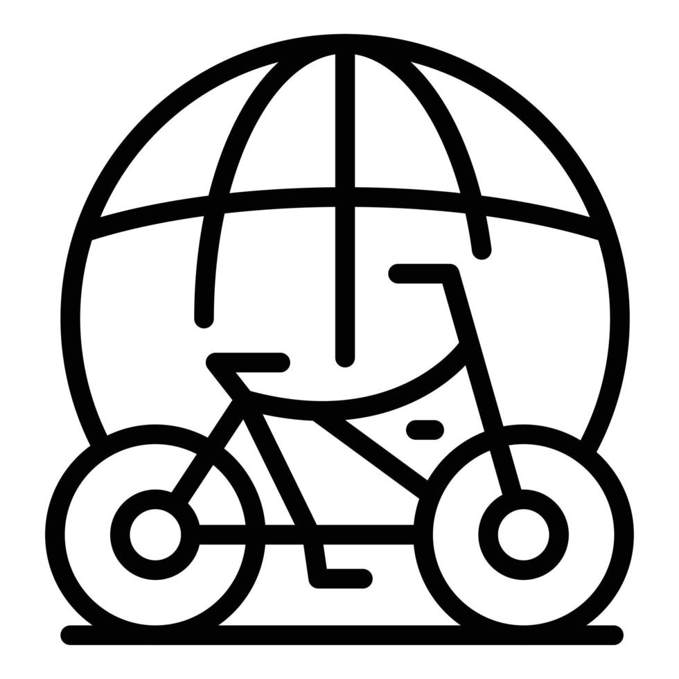 globaler Fahrradverleih Symbol Umrissvektor. öffentliches System vektor