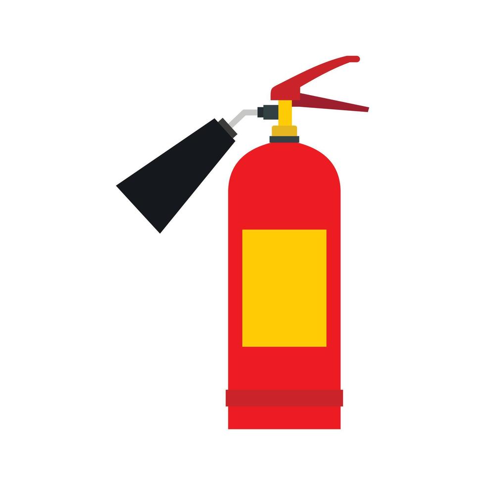 röd brand eldsläckare ikon, platt stil vektor