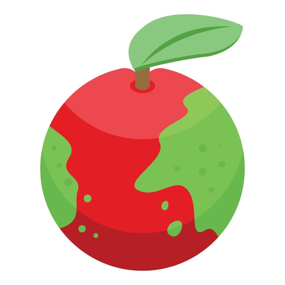 röd äpple förorenade ikon isometrisk vektor. mat bakterie vektor