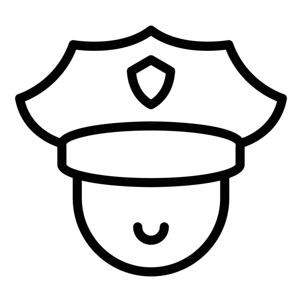 polis officer ikon översikt vektor. polis säkerhet vektor