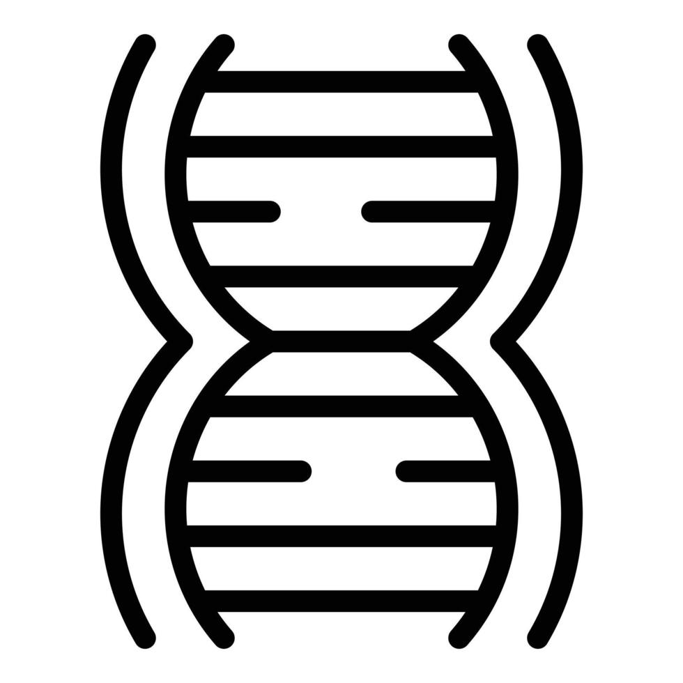 Öko-DNA-Symbol Umrissvektor. Blatt tech vektor