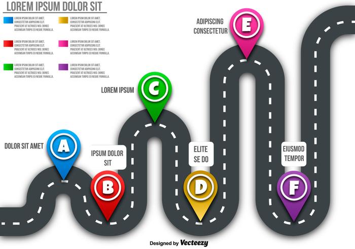 Vector Roadmap Mit Markern