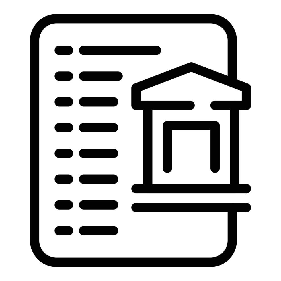 Symbol Umrissvektor für Hausdokumente. Kreditantrag vektor