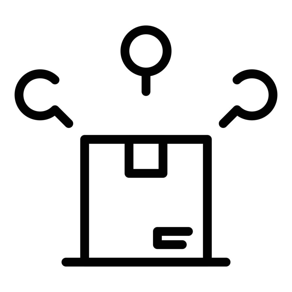 Symbol Umrissvektor für die Paketzustellung. Lieferwagen-Service vektor