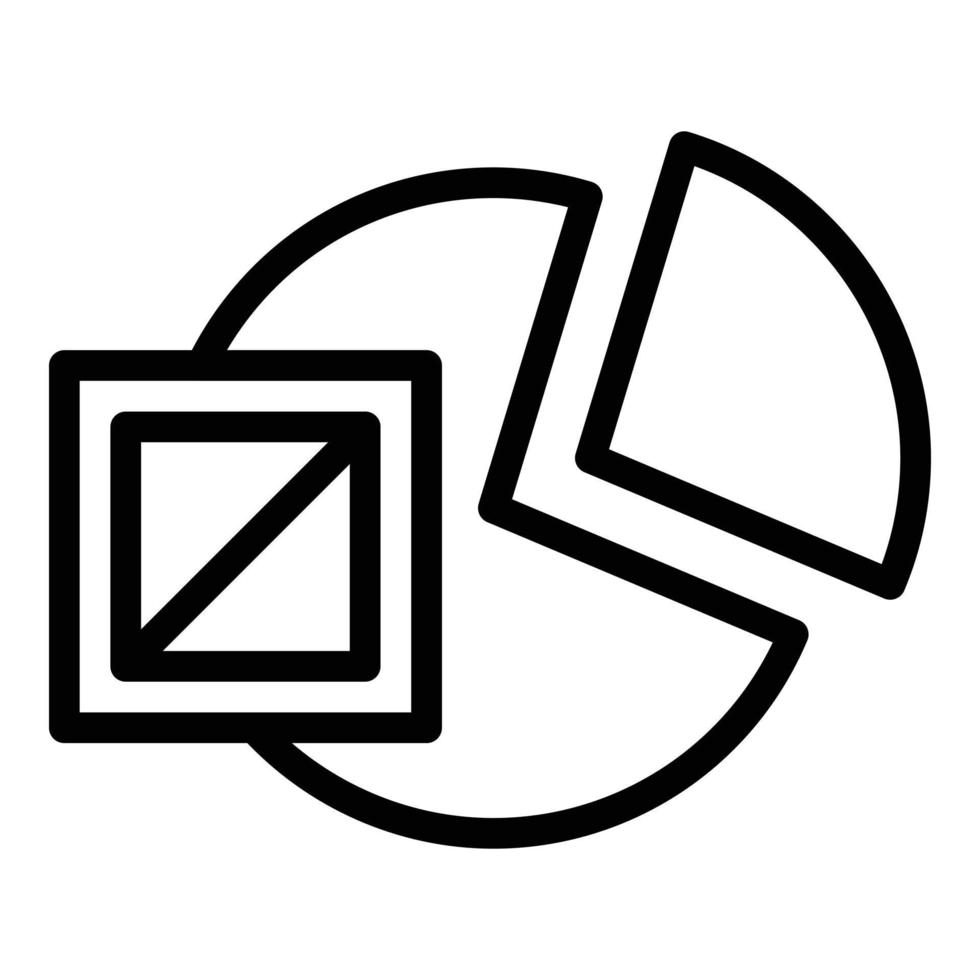 Tortendiagramm-Symbol Umrissvektor. Verkehrsfracht vektor