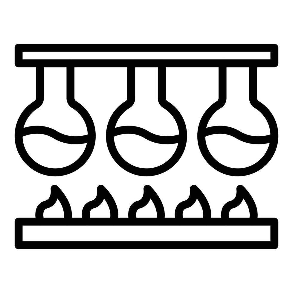 Symbol Umrissvektor für chemische Kolben. Glasproduktion vektor