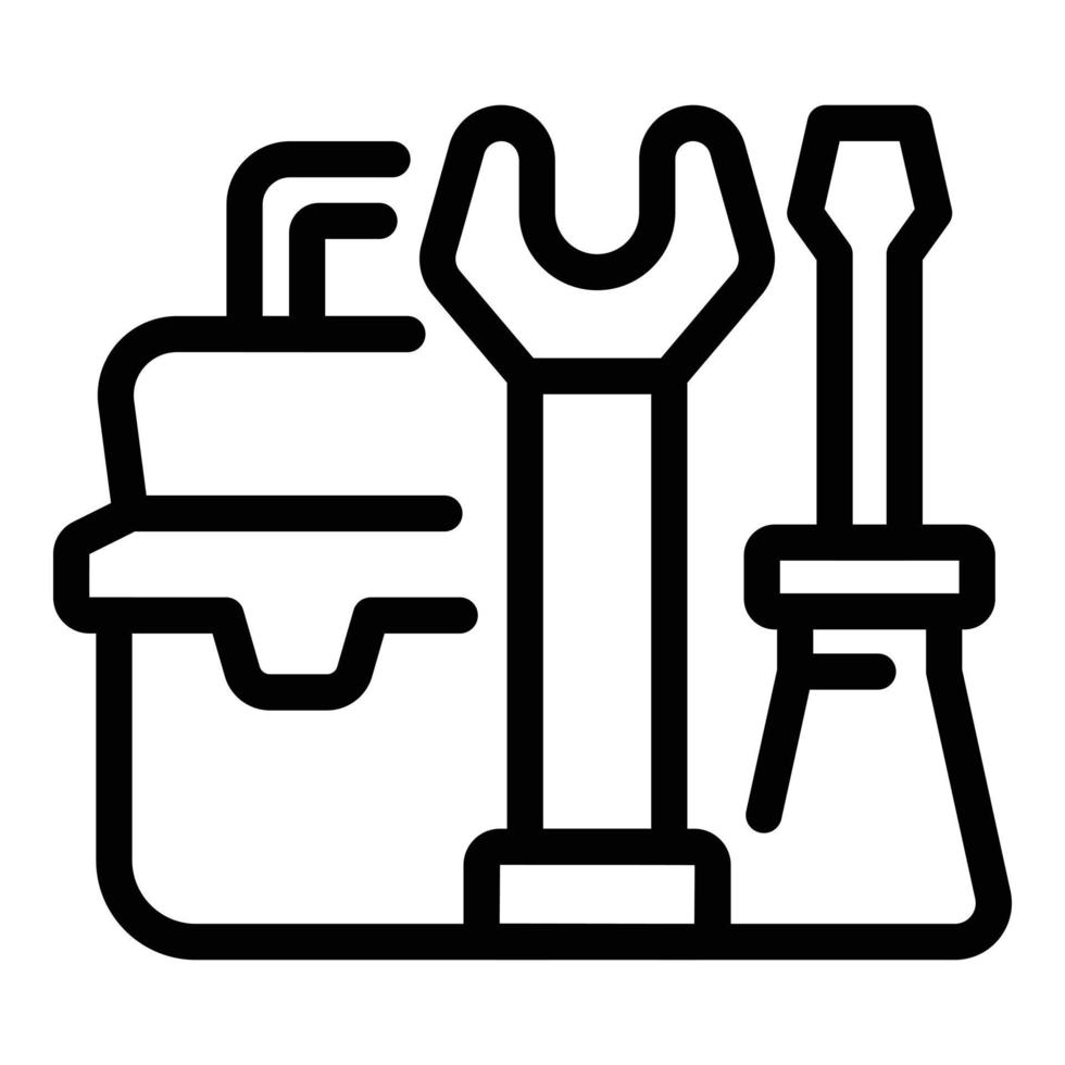 Werkzeugkasten-Symbol-Umrissvektor bestellen. offener Bausatz vektor