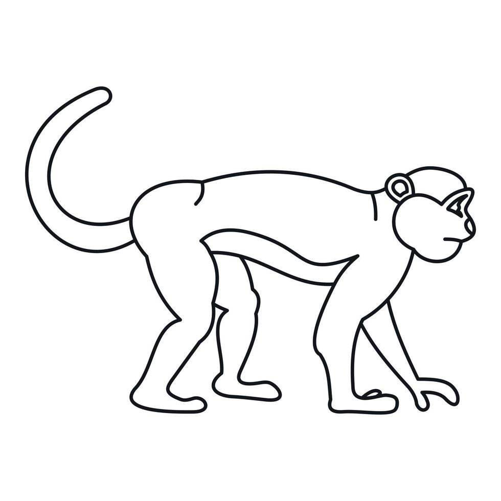 Mandrill-Affen-Symbol, Umrissstil vektor