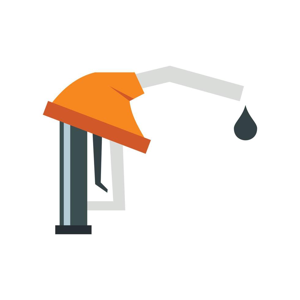 orange bensin pump munstycke ikon, platt stil vektor