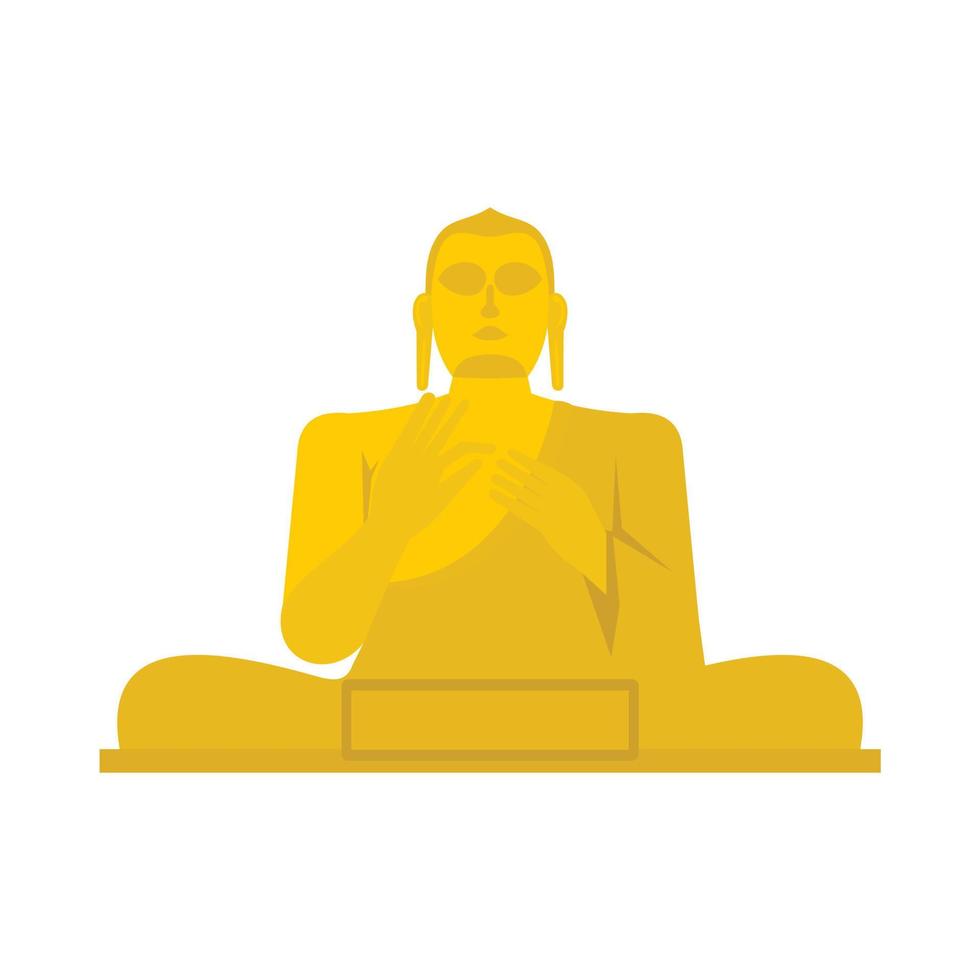 goldene Buddha-Ikone, flacher Stil vektor