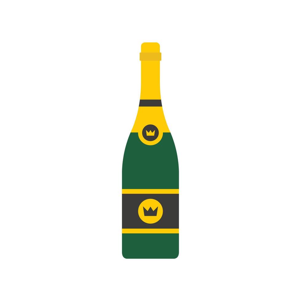 Champagner-Ikone, flacher Stil vektor
