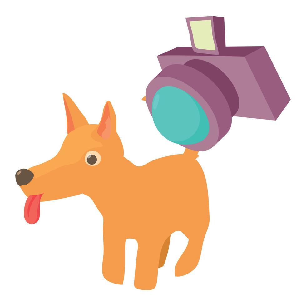 isometrischer vektor des hundesymbols fotografieren. Zunge raus Hund und Fotokamera-Symbol