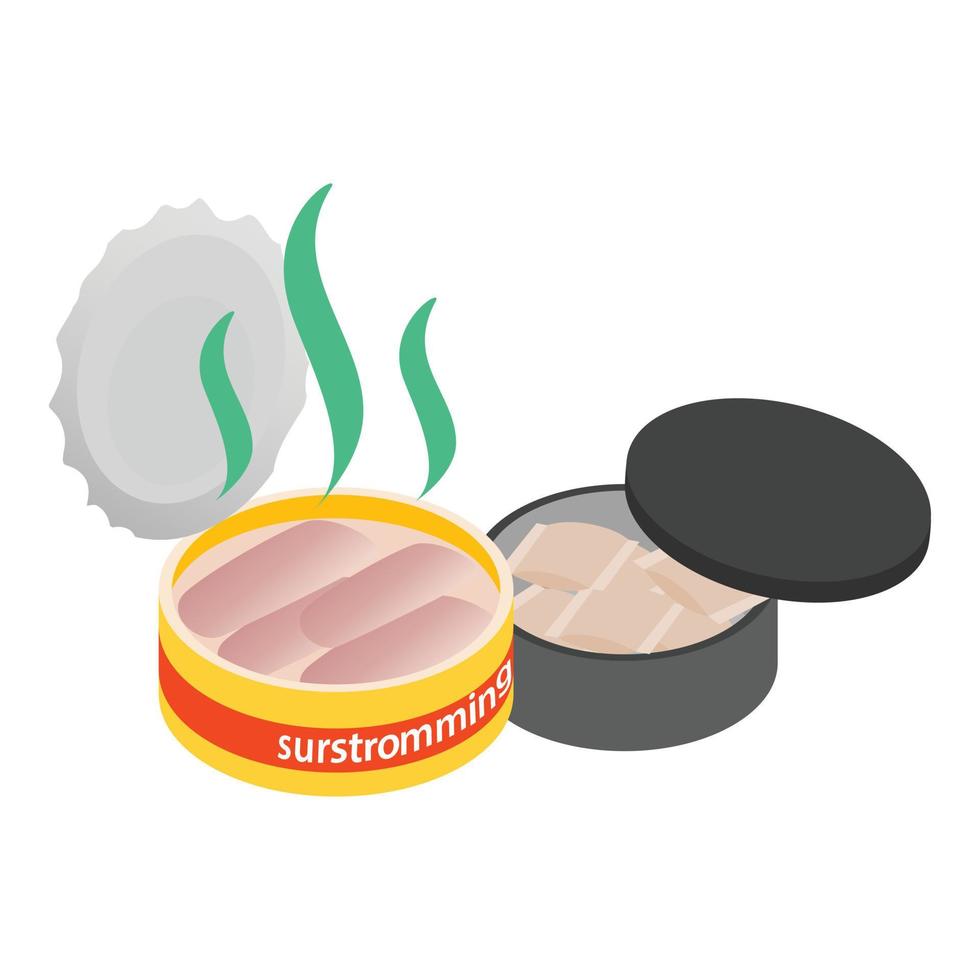 Isometrischer Vektor der schwedischen Produktikone. schwedischer snus und surströmming-ikone