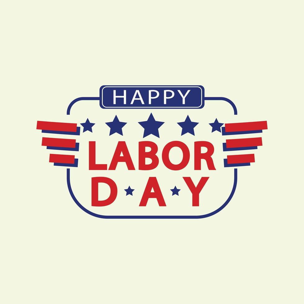 patriotisches Labor-Day-Logo, flacher Stil vektor