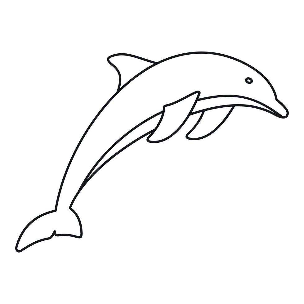 Delphin-Symbol, Umrissstil vektor