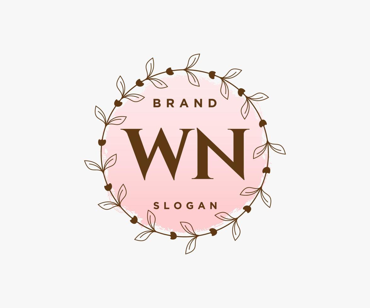 första wn feminin logotyp. användbar för natur, salong, spa, kosmetisk och skönhet logotyper. platt vektor logotyp design mall element.