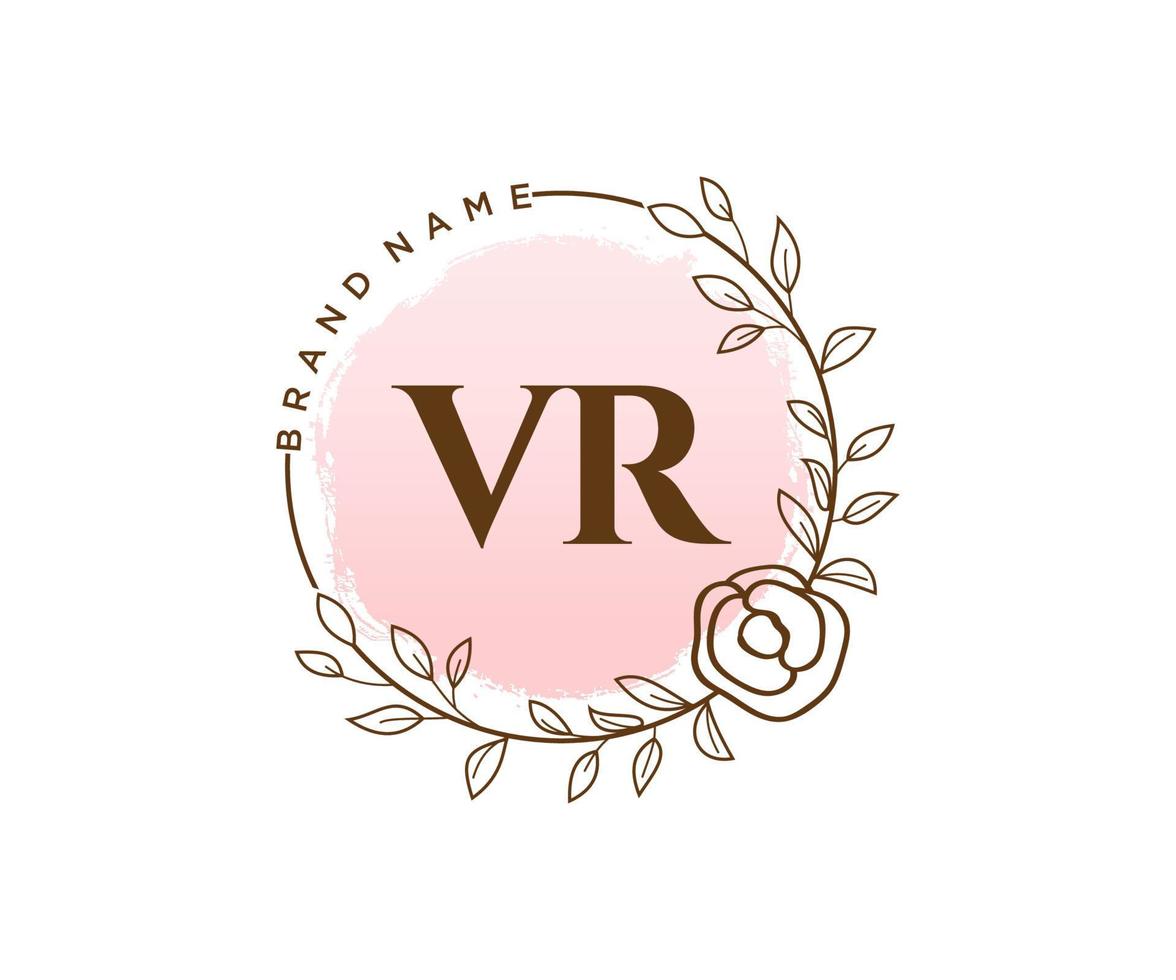 första vr feminin logotyp. användbar för natur, salong, spa, kosmetisk och skönhet logotyper. platt vektor logotyp design mall element.