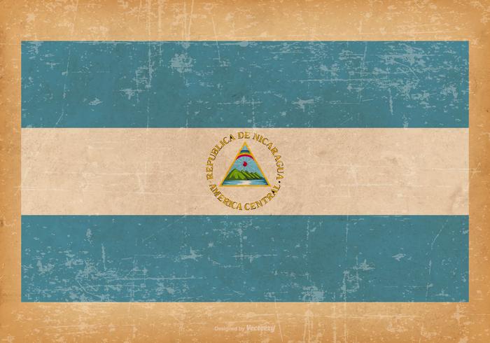 Grunge Flagge der neuen Nicaragua vektor