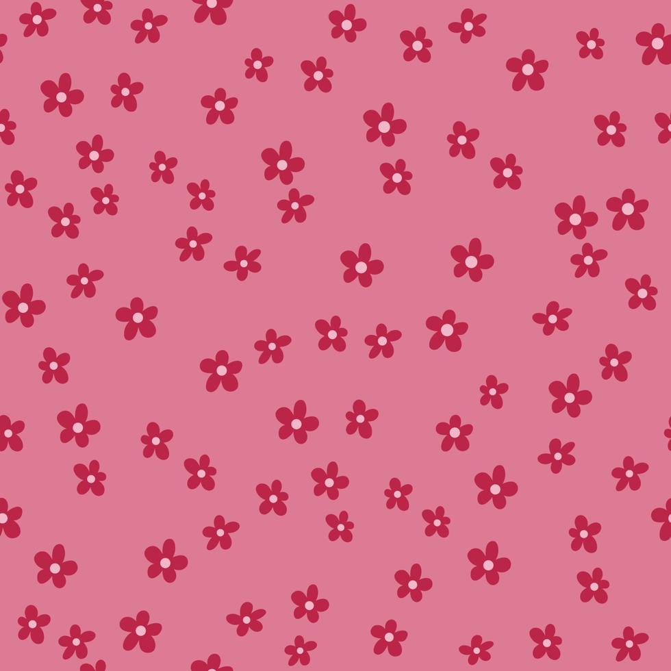 Nahtloses Blumenmuster von Kamille auf einem Hintergrund in der Farbe Viva Magenta vektor
