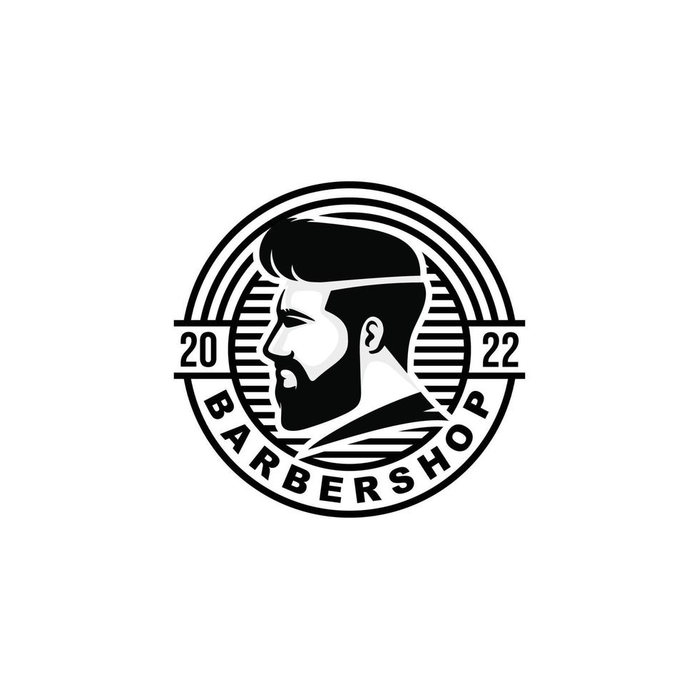 barbershop logotyp design vektor illustration