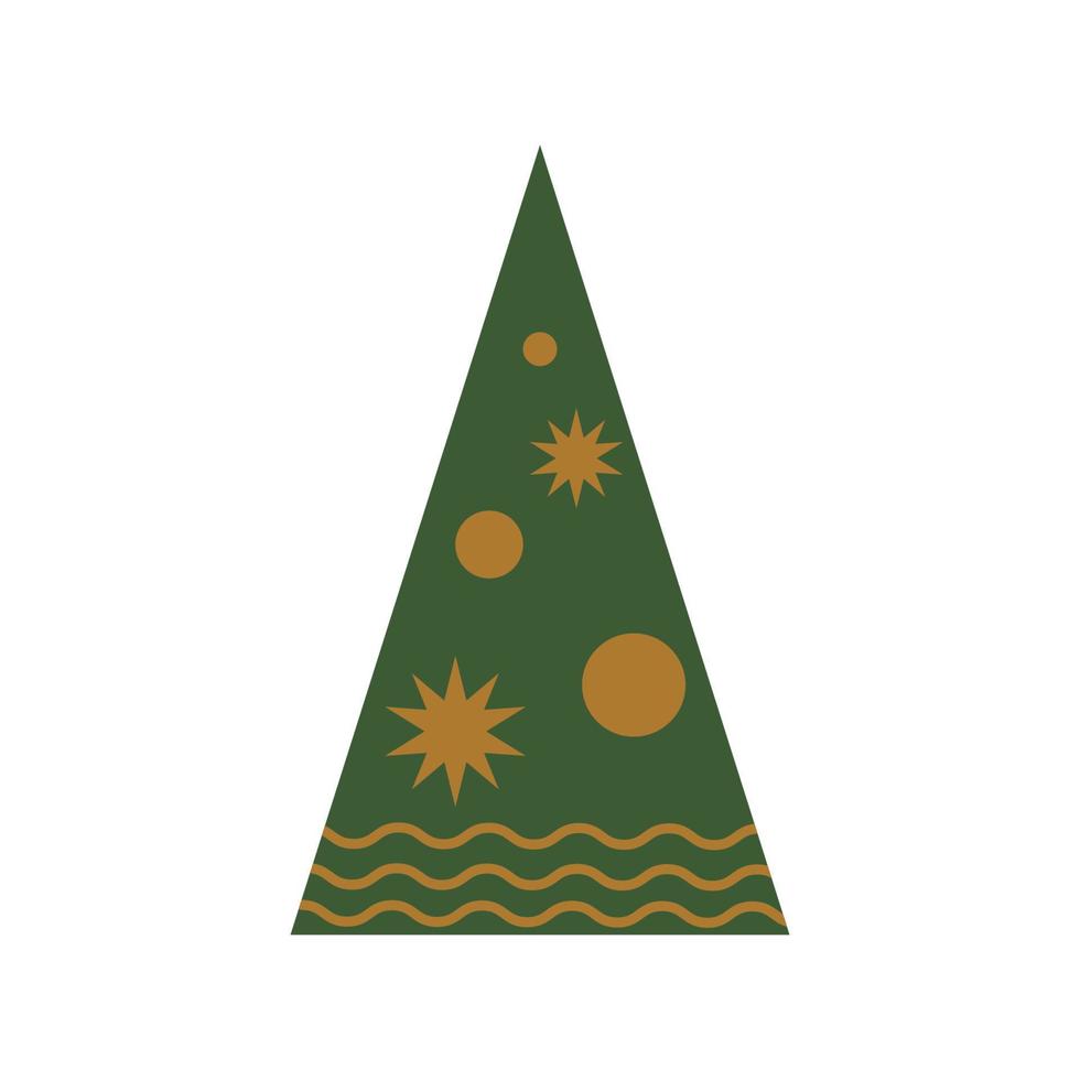 geometrisk jul träd symbol isolerat element. trendig geometrisk platt stil, triangel- jul träd. vektor illustration