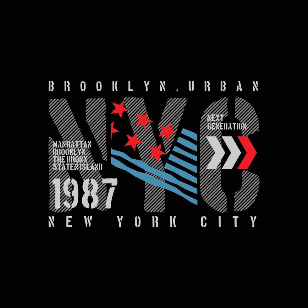 New York Brooklyn Vektorillustration und Typografie, perfekt für T-Shirts, Hoodies, Drucke usw. vektor