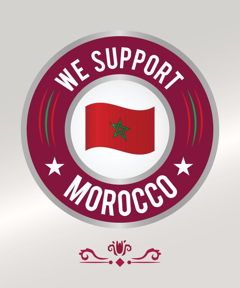 fotboll bricka flagga för marocko fläktar vektor