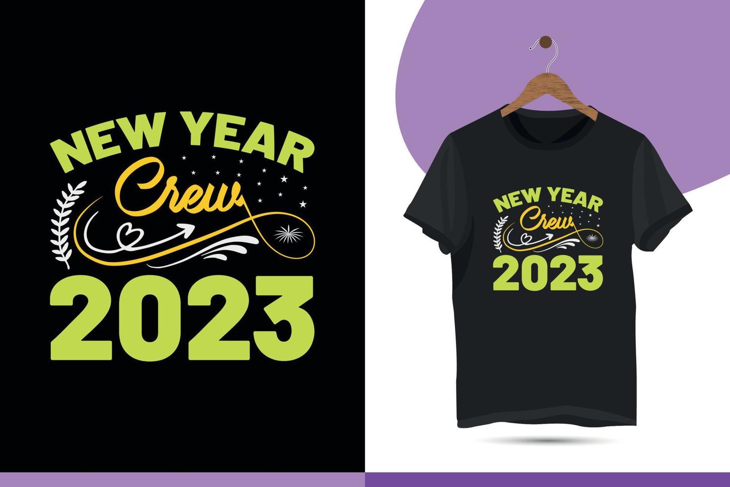 ny år besättning 2023 - Lycklig ny år vektor design mall.