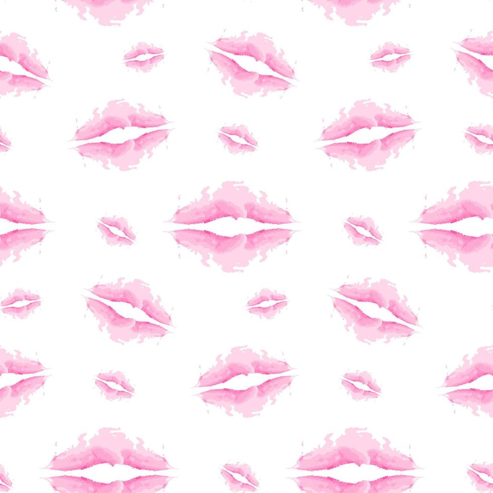 sömlös mönster abstrakt borsta stroke i de form av mun i trendig rosa nyanser i vattenfärg vektor