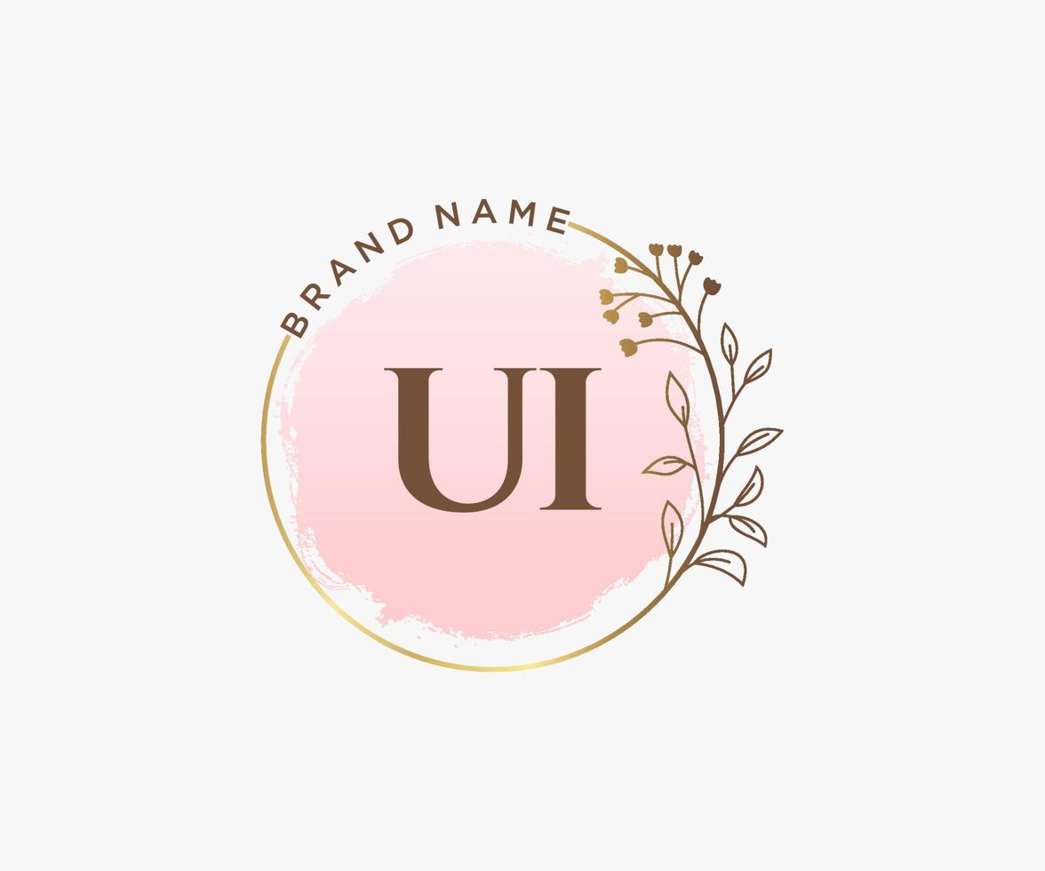 första ui feminin logotyp. användbar för natur, salong, spa, kosmetisk och skönhet logotyper. platt vektor logotyp design mall element.