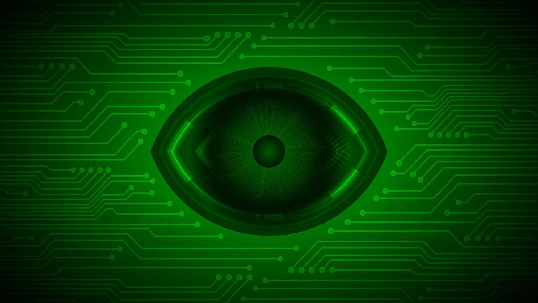 hintergrund der cybersicherheitstechnologie mit auge vektor