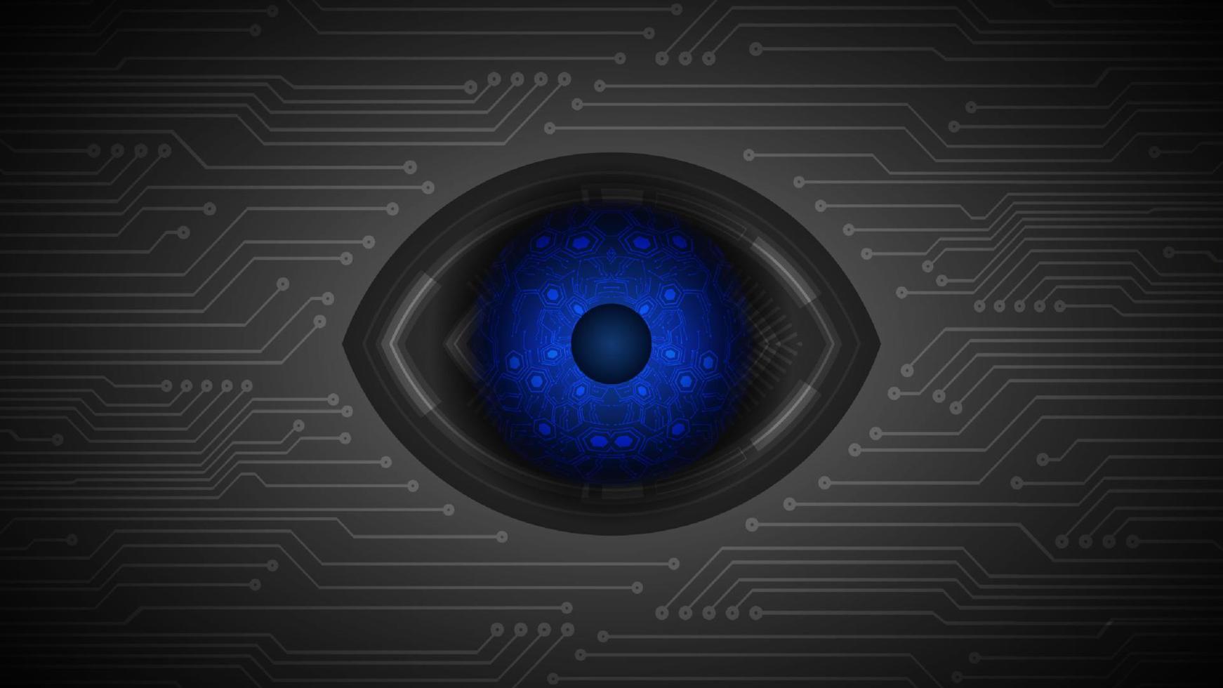 hintergrund der cybersicherheitstechnologie mit auge vektor