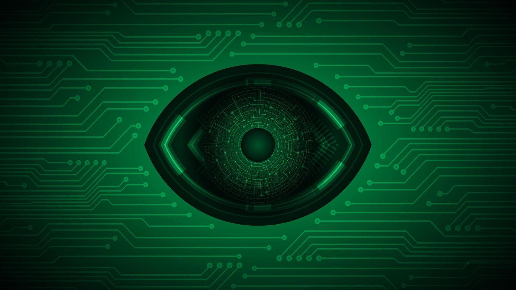 hintergrund der cybersicherheitstechnologie mit auge vektor