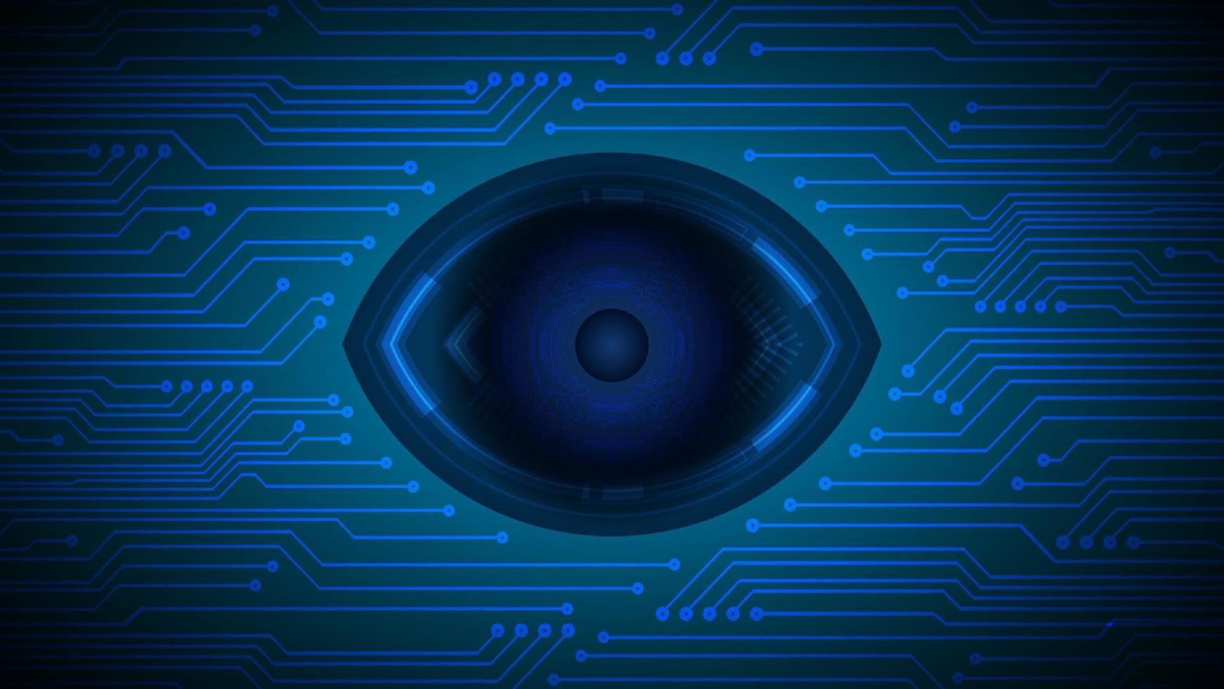 hintergrund der cybersicherheitstechnologie mit auge vektor