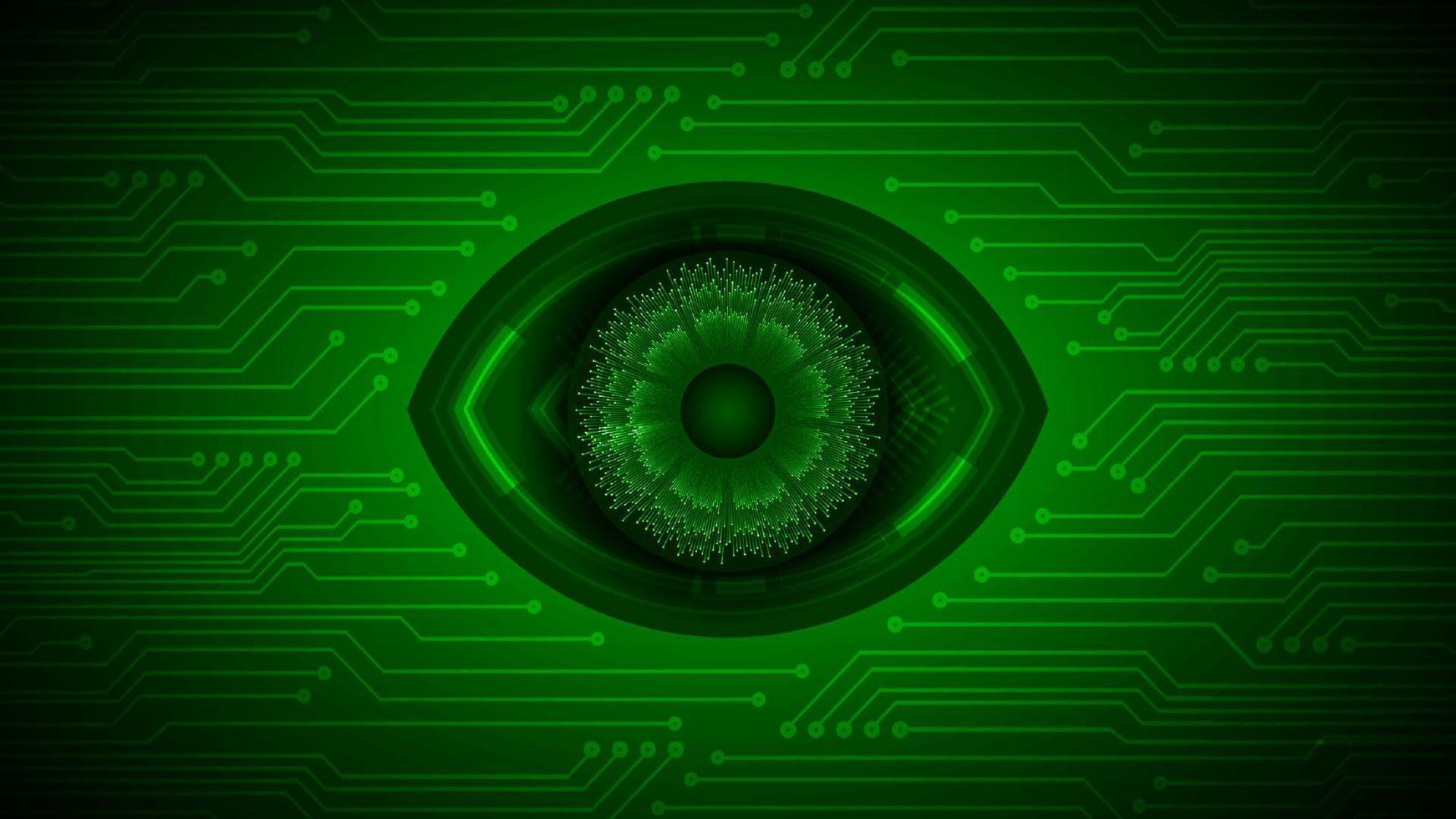 hintergrund der cybersicherheitstechnologie mit auge vektor