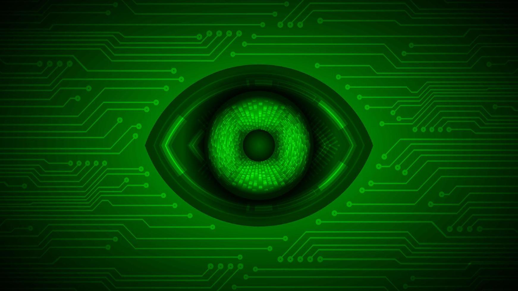 hintergrund der cybersicherheitstechnologie mit auge vektor