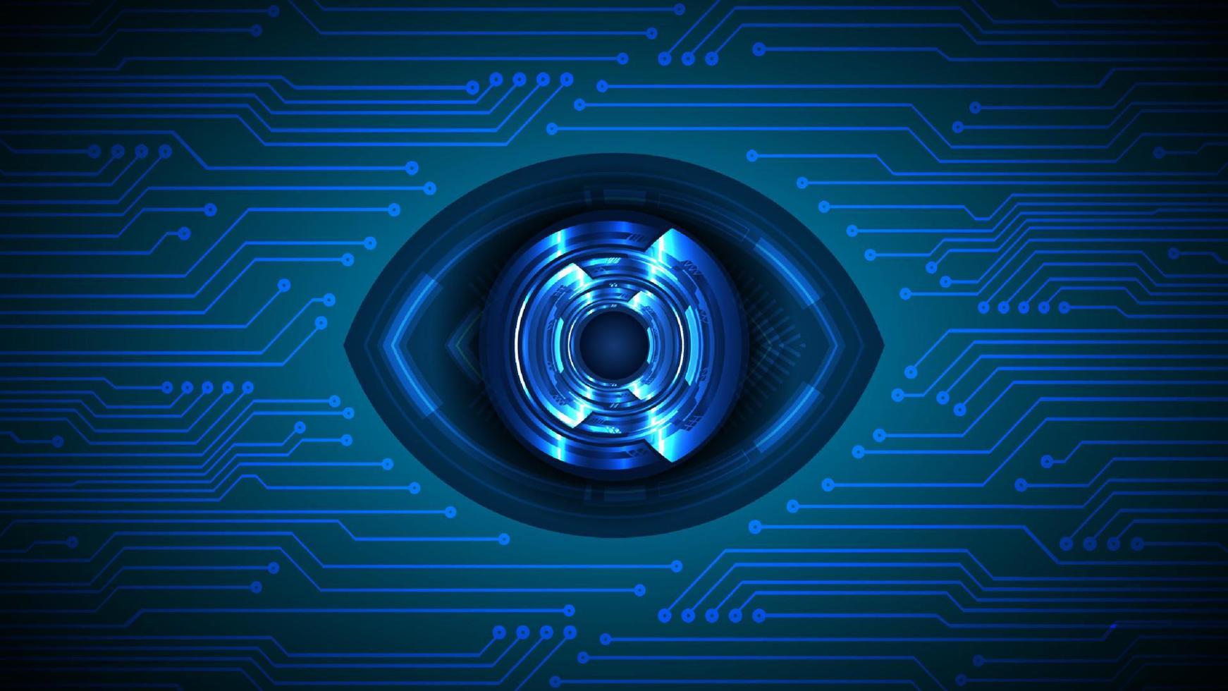 hintergrund der cybersicherheitstechnologie mit auge vektor