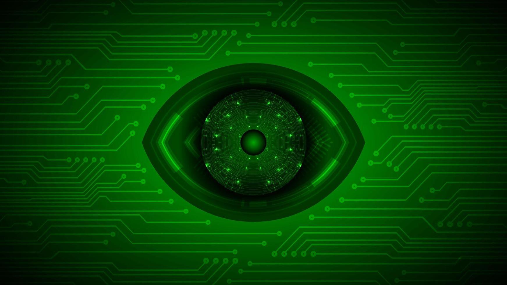 hintergrund der cybersicherheitstechnologie mit auge vektor