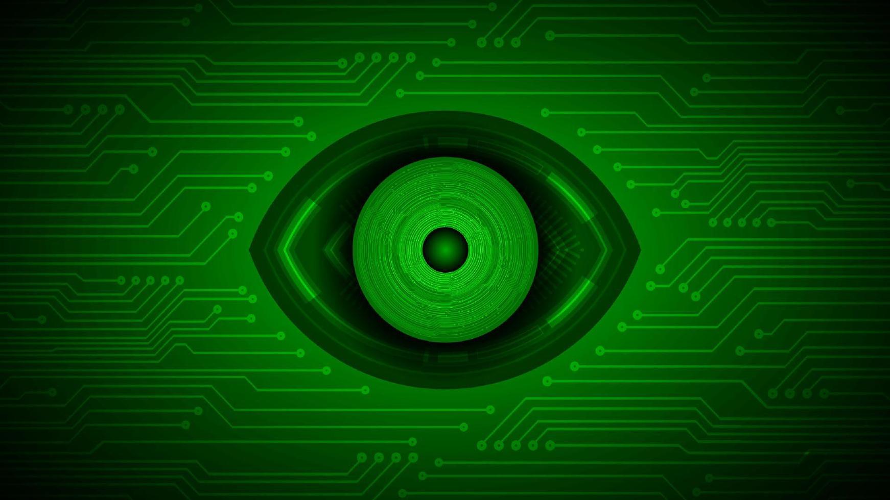 hintergrund der cybersicherheitstechnologie mit auge vektor